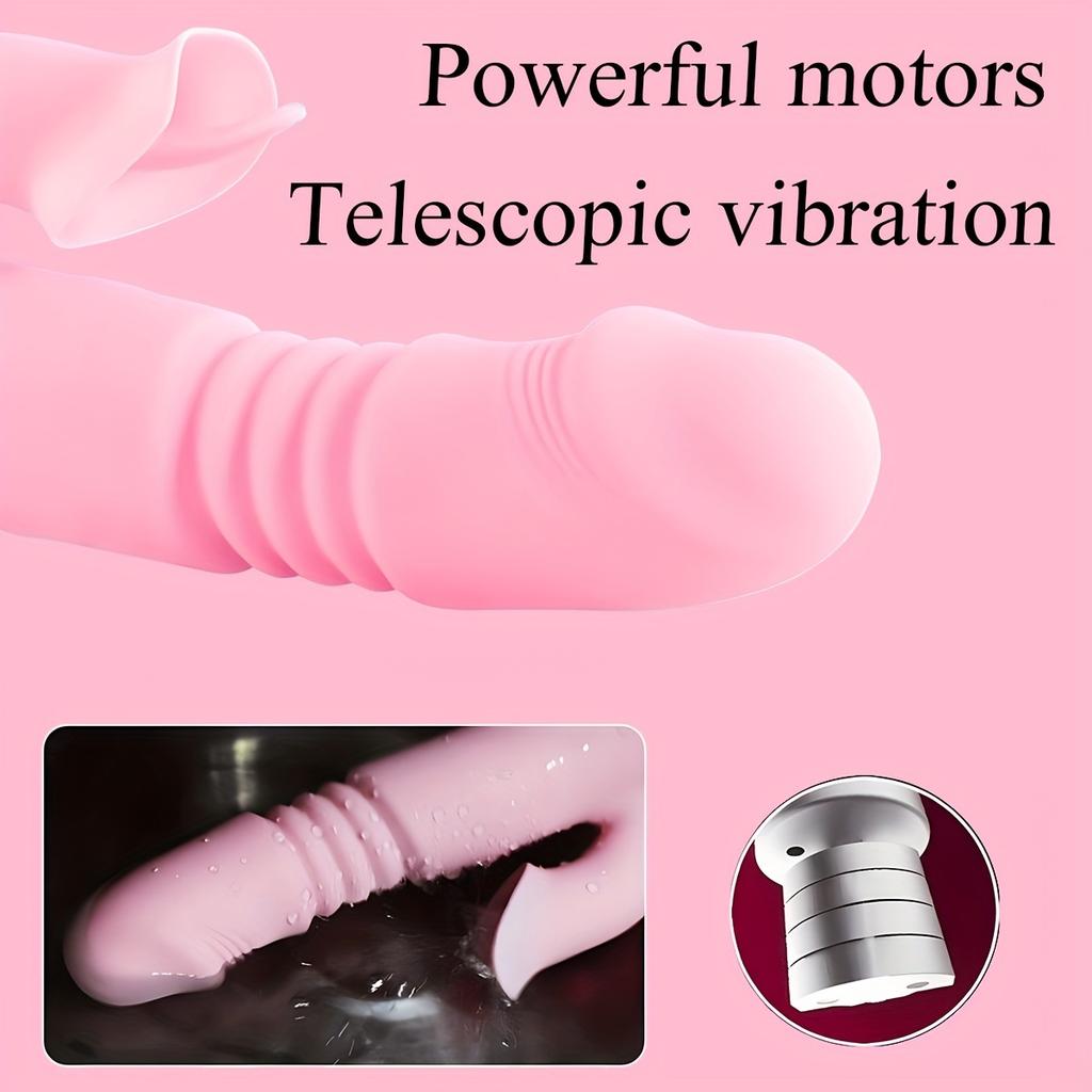 Dual Head Tongue Stretch Rabbit Vibrator 7 Frequency Vibrating Female Sex Toys G Spot Stimulation Dildo Vibrator Clitoral Stimulation Masturbation