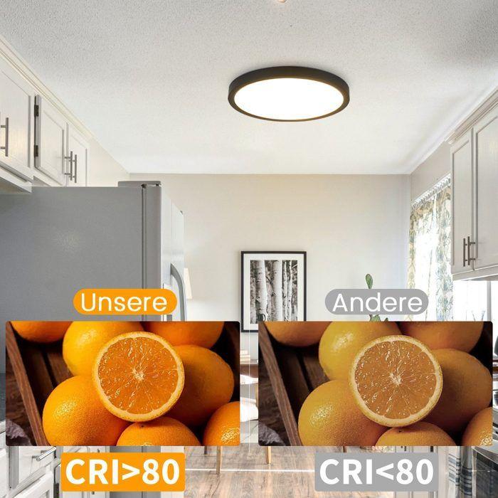 Plafonnier LED dimmable - NETTLIFE - Ø30cm 20W - IP44 étanche - Télécommande - Blanc chaud 3000K