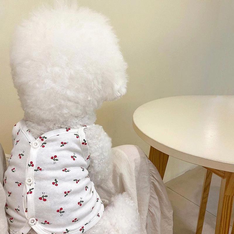 

Весна и лето, свежая вишневая пряжка на ремне, симпатичная пряжка на ремне, плюшевый мишка, собака, маленький щенок, двуногий, кошачий топ, одежда для домашних животных XXL