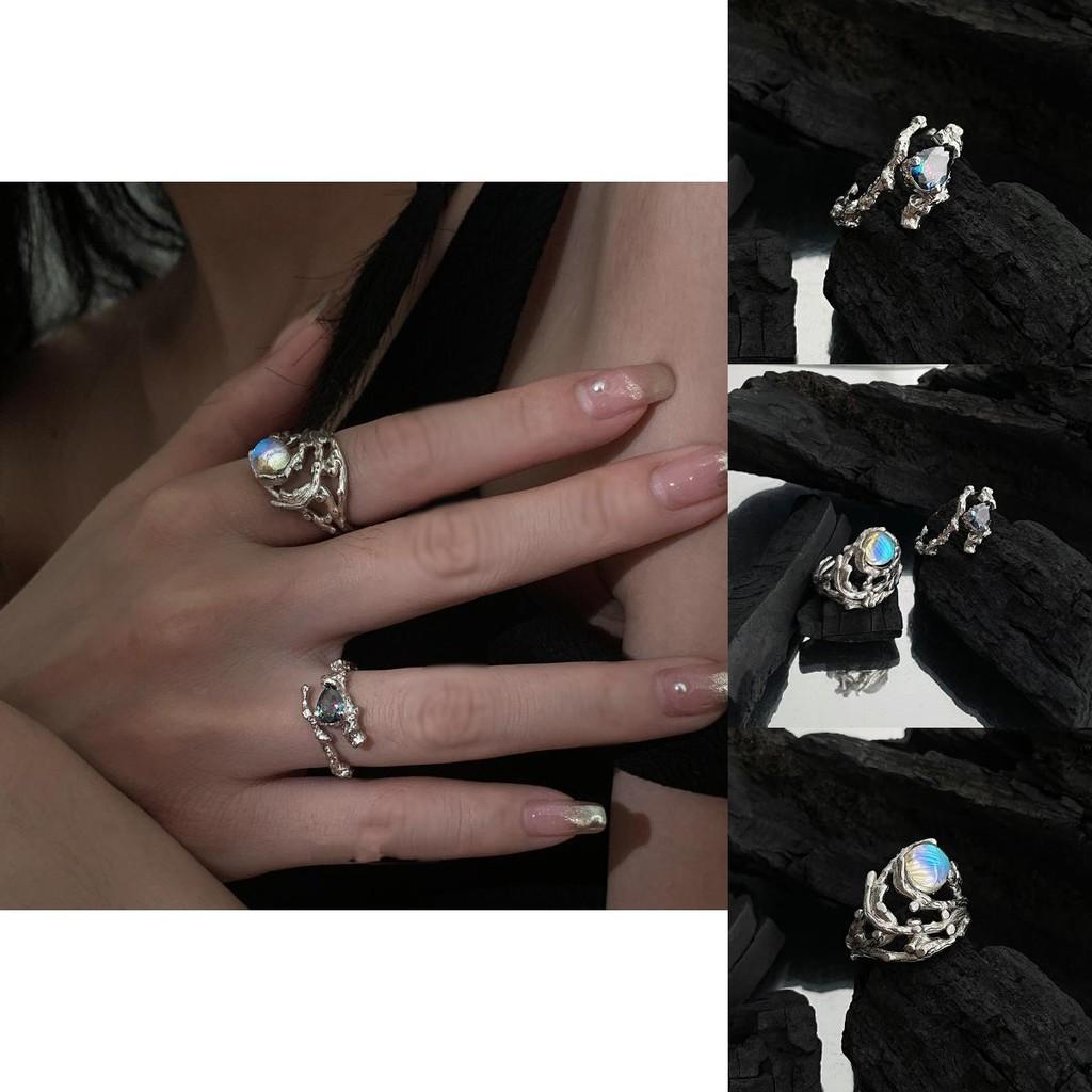 Irregular Colorful Eyecatching Zircon Ring For Women In Unique Copper Design
