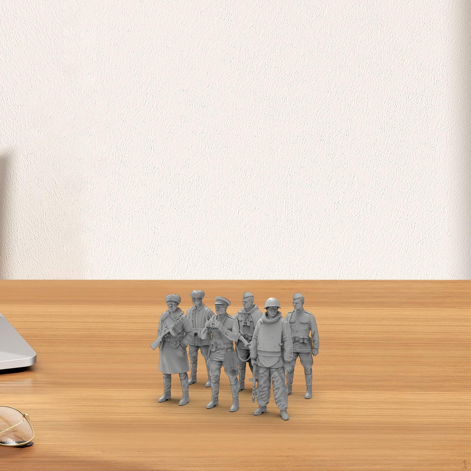 

6 Pieces Scale Models Kit Art Playset Toy Child Miniature Figurines for Game Modeling Enthusiast 3cm