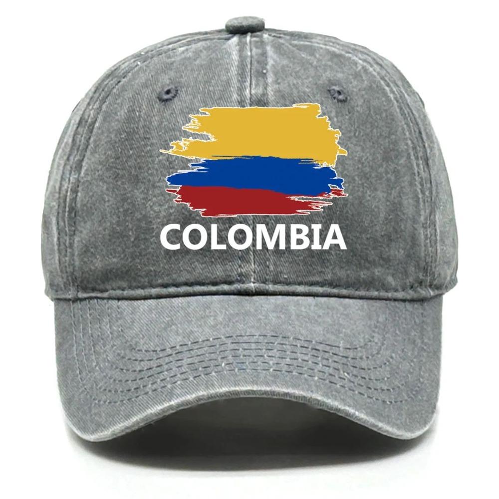 Colombia Flag Baseball Cap Women Outdoor Casual Solid Color Baseball Cap Men Cotton Adjustable Strap Bucket Hat