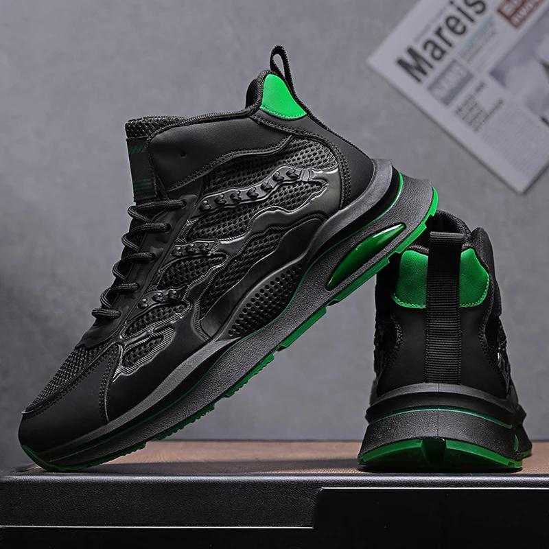 Men'S Breathable Mesh Shoes Summer  Out Casual Running Shoes Soft Bottom Comfort Light Fashion Shoes Thick Sole Sneakers