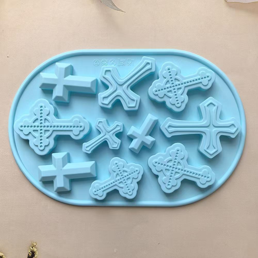 1 шт. 10-гнездная пасхальная силиконовая форма для печенья в форме креста, инструмент для праздничного декора