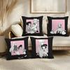 H-Happy S-Sugar Life Cushion Cover Soft Short Plush Pillow Cover Smooth Cozy Texture Aesthetic Cushion Case Home Decor
