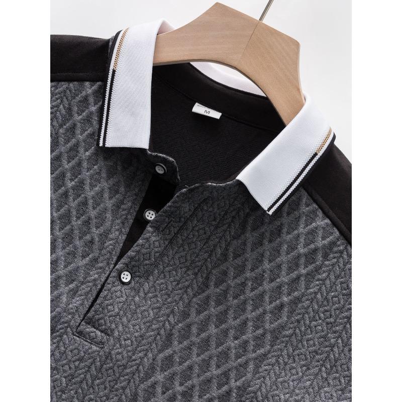 Men's Jacquard Short Sleeve Casual T-Shirt.