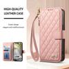 Crossbody Long Lanyard Diamond Pattern Leather Case for Google Pixel 11 Pro XL 10 9 8 7 6A Shockproof Book Stand Slim Cover