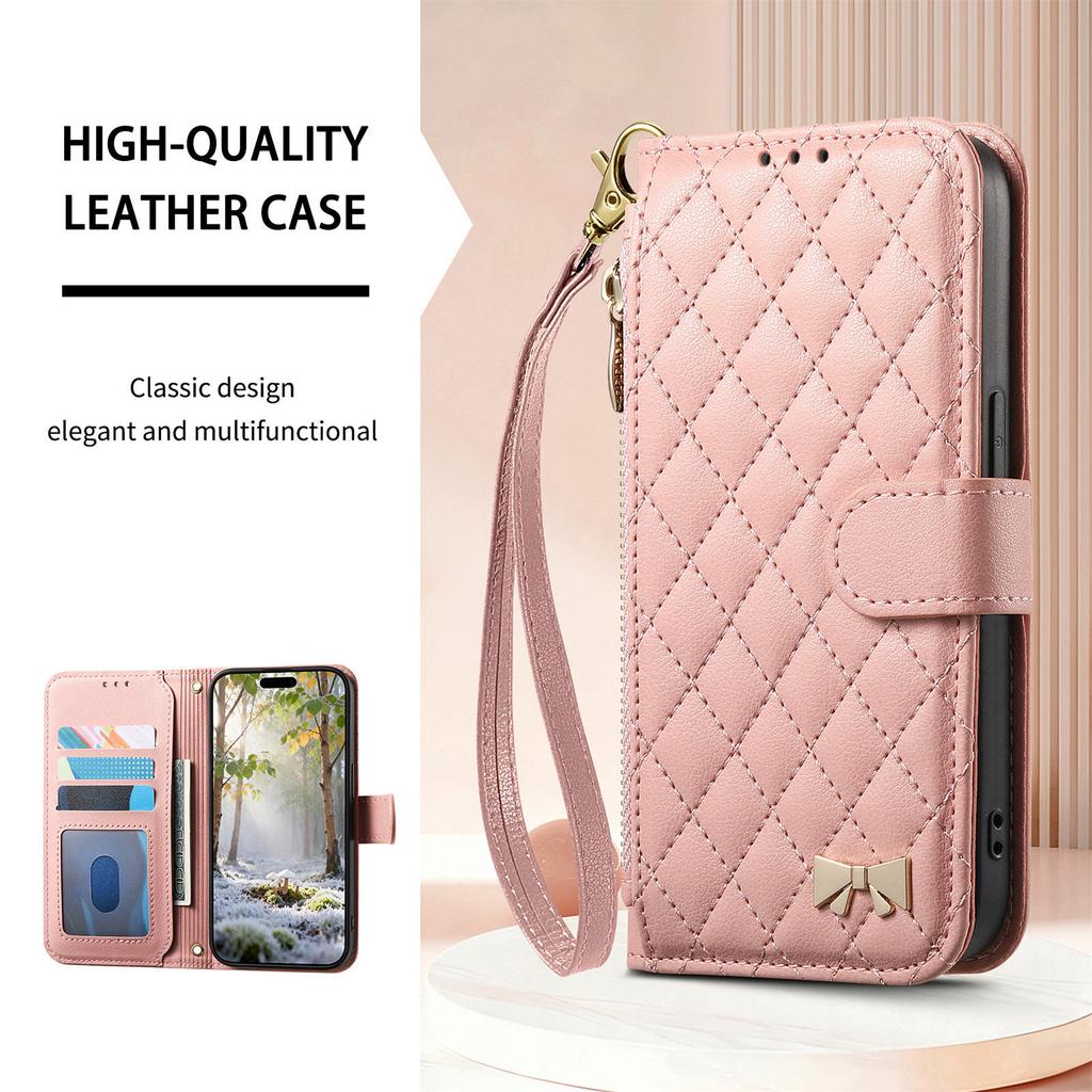 Crossbody Long Lanyard Diamond Pattern Leather Case for Google Pixel 11 Pro XL 10 9 8 7 6A Shockproof Book Stand Slim Cover