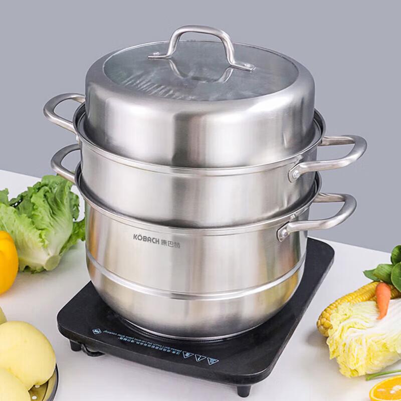 Kangbach 32cm 3-Layer 304 Stainless Steel Multi-Function Steamer Pot