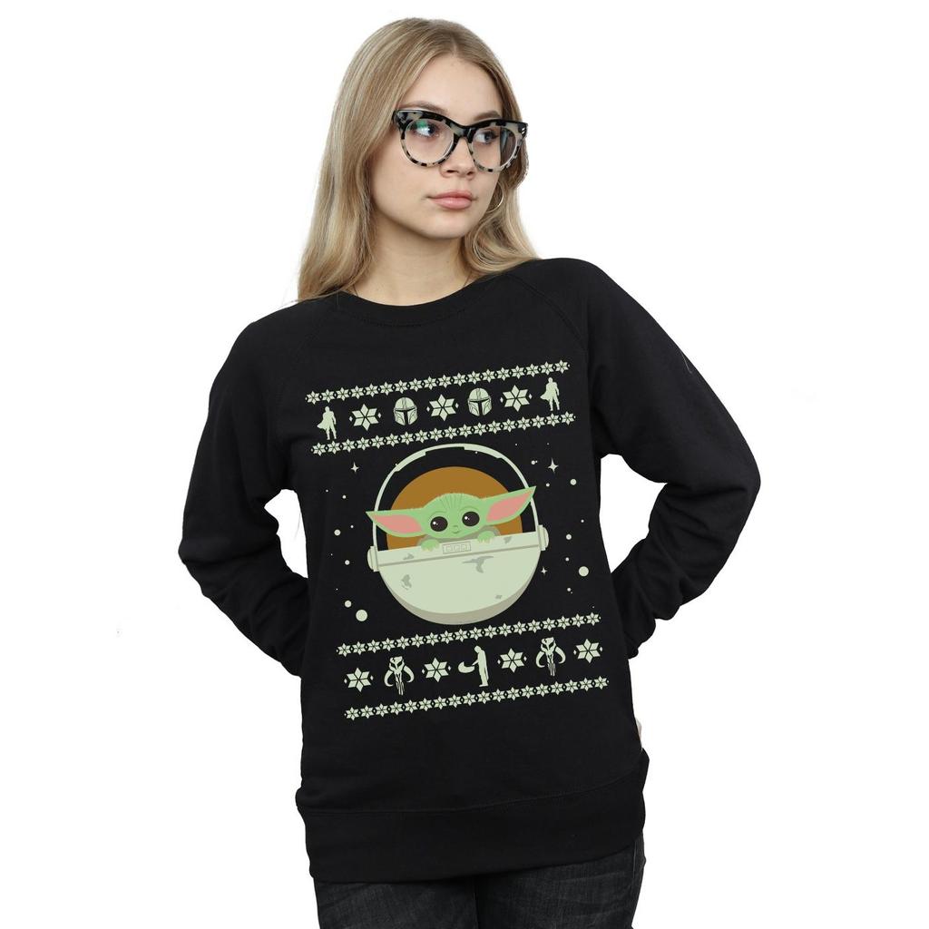 Star Wars Womens/Ladies The Mandalorian The Child Christmas Sweatshirt