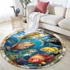 Ocean Fishes Round Area Rug,Carpet Rug for Living Room Bedroom Sofa Playroom Decor,Non-slip Floor Mat