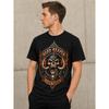 Men's Black Short Sleeve Crew Neck T-shirt with Bold Skull Graphic, Soft Cotton Feel, Relaxed Fit for Casual Streetwear or Biker Style