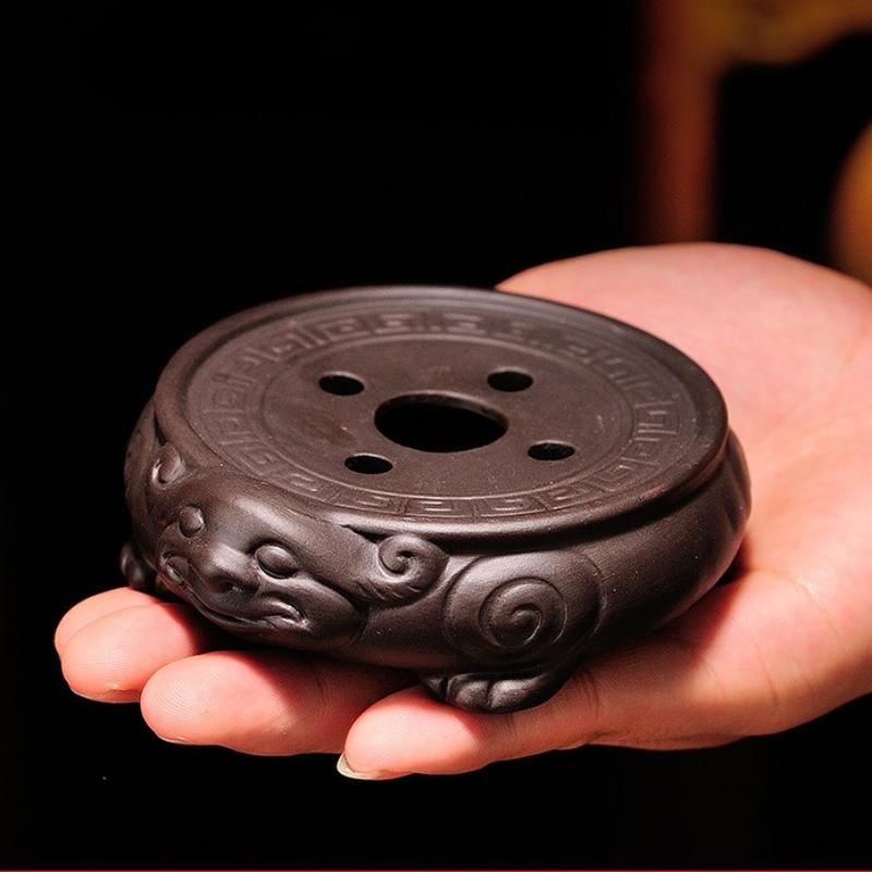 1pc  Ceremony Accessories, Teapot Pad, Purple Sand Pixiu Pot Holder, Tea Pig Pot Holder, Tea Tray, Ceramic Base, Tea Holder.