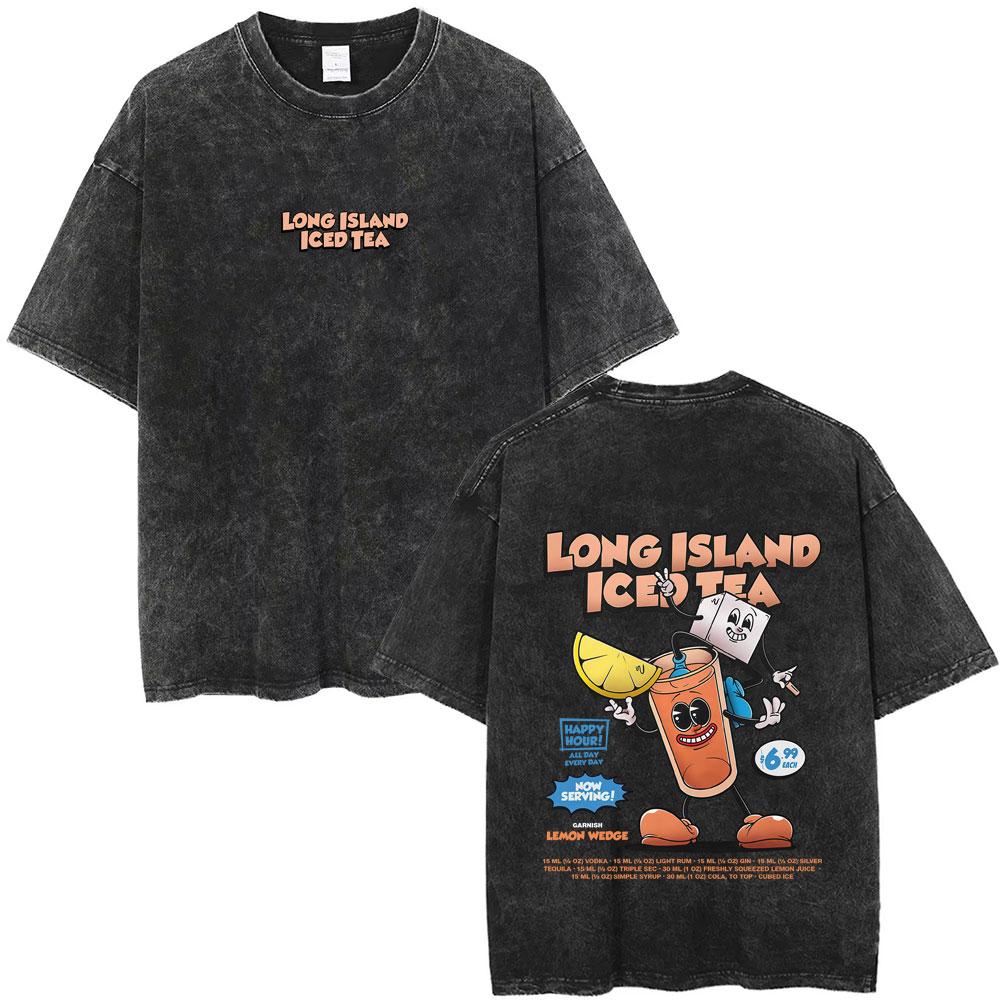 

Old Fashioned Cocktail Funny Meme Washed Vintage T Shirts Men Women Casual Oversized Tshirt Male Fashion Oversized Streetwear S
