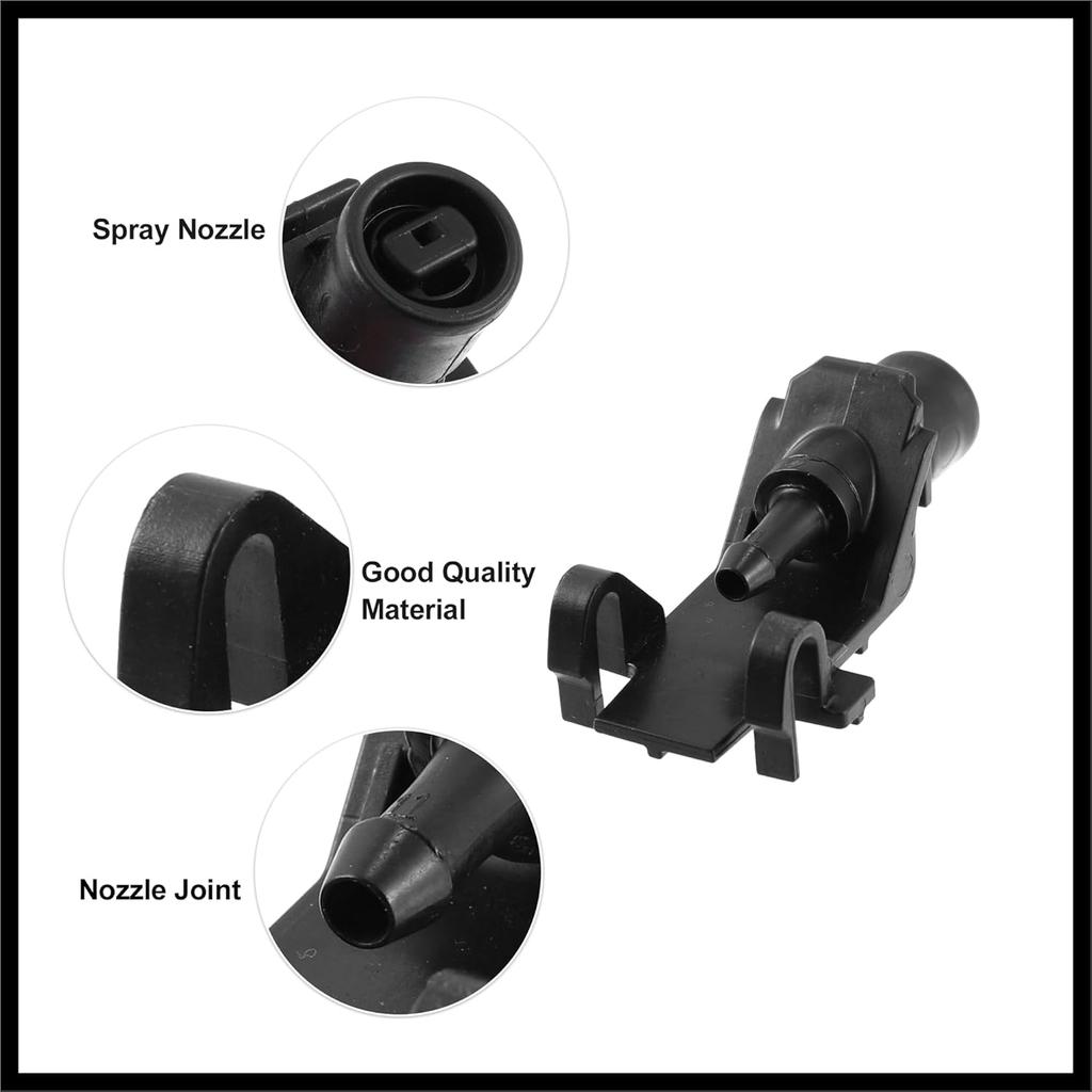Vordere Windschutzscheiben-Waschdüsen-Wischer-Sprühdüsen Passend für Honda Pilot - 2er-Pack Schwarz Strapazierfähiges Material