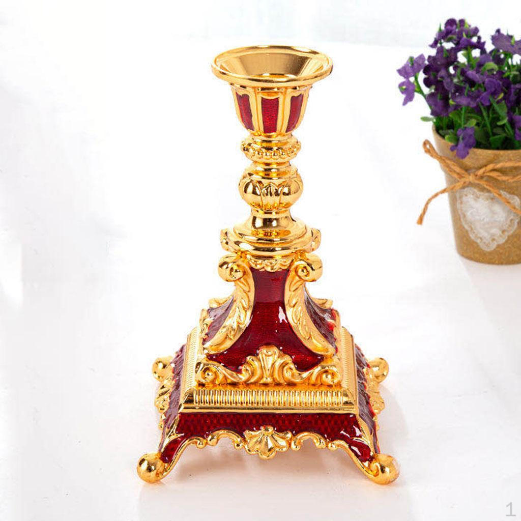 

Подсвечник для чая с геометрическим дизайном, подсвечник из цинкового сплава для винтажа Gold Red