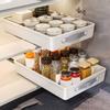 Plastic Drawer Type Storage Tray Large Capacity Spice Jars Storage Rack Pantry