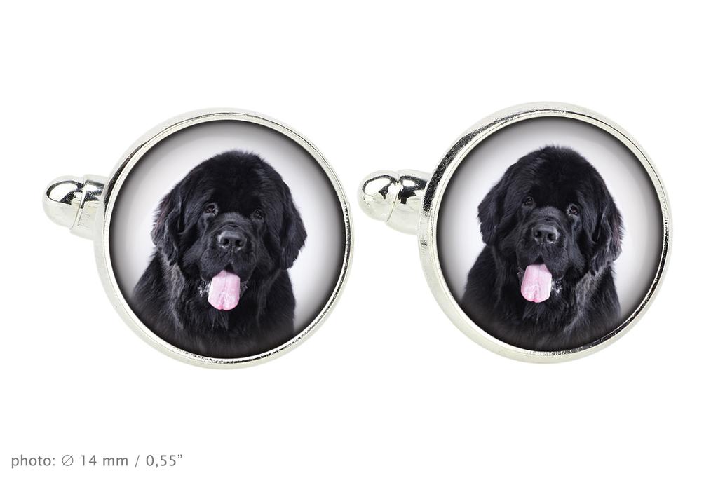 Newfoundland, Newfs, Newfies - Cufflinks and Tie with Your Photo, a Suit Decoration, Men's Jewelry from the Art-Dog Brand.