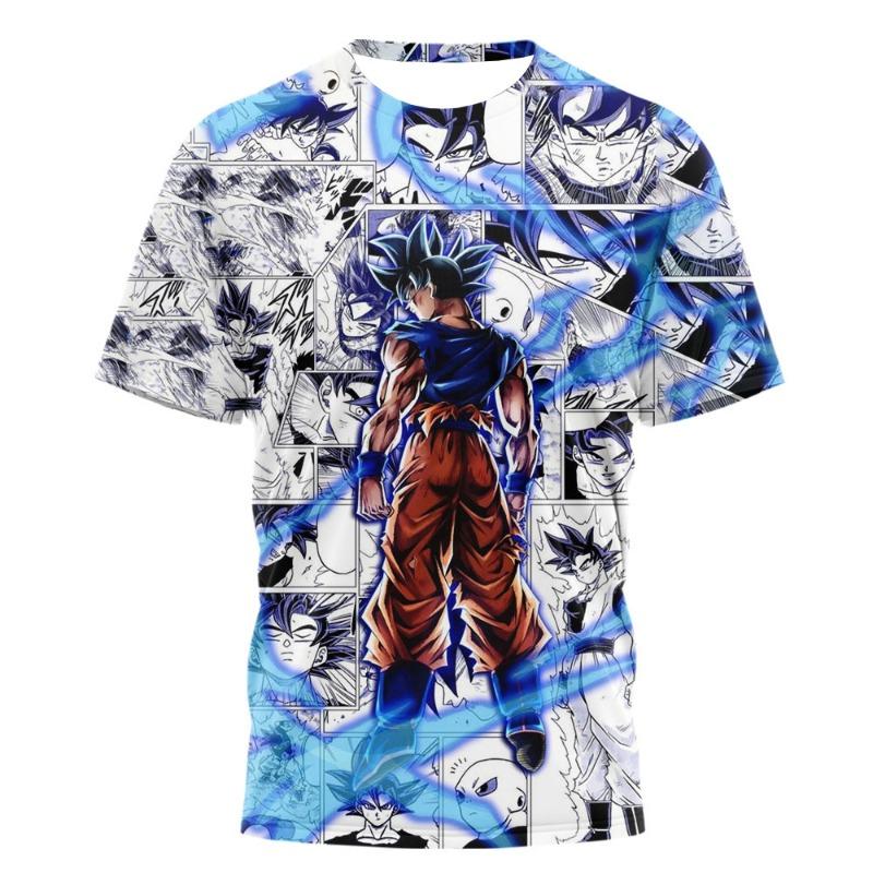 Dragon Ball Super Goku Ultra Instinct 3D Print T-shirt Unisex Comic Panel Graphic Streetwear Daily Casual Outfit for Anime Fans