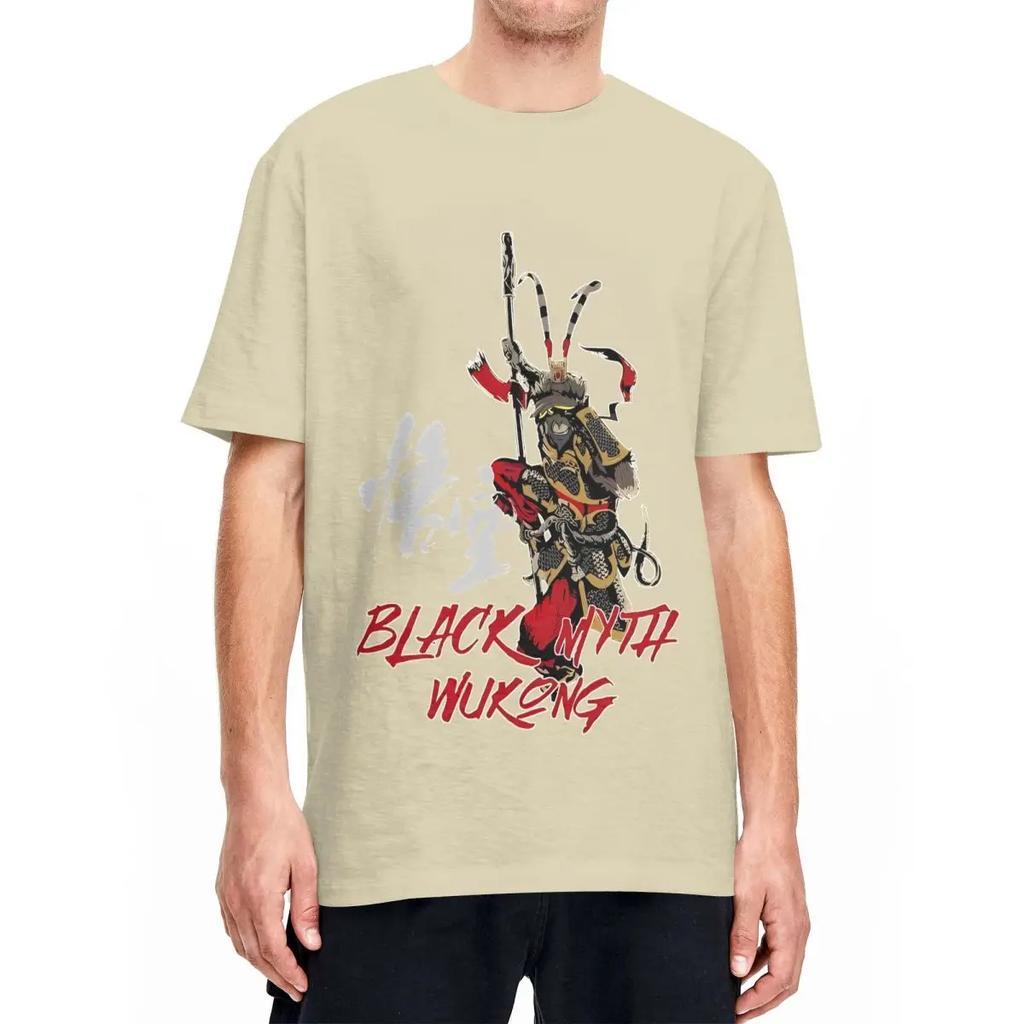 Black Myth Wukong Monkey King (6) T-Shirt Hip Hop T Shirts Short Sleeve Y2K Basic Tops Summer Cotton O-Neck Oversize Clothes