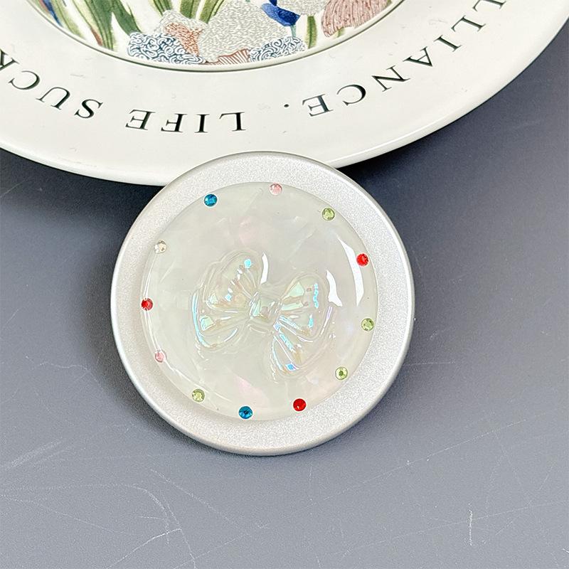 

Shell Pattern Rhinestone Bow Tie Dolphin Mobile Phone Airbag Bracket Magnetic Attraction Suitable For Magsafe Love Ring Retractable
