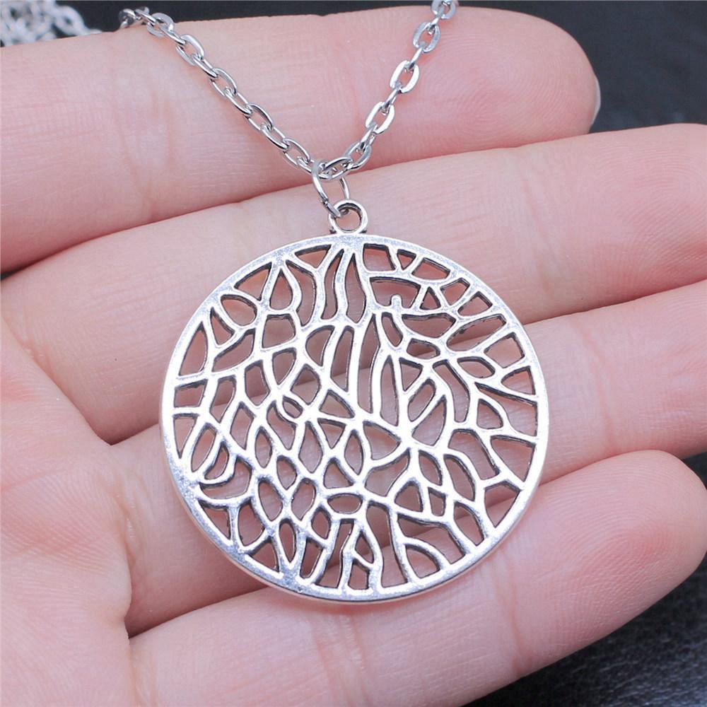 Tree of Life Floral Mandala Pendant Antique Bronze Metal Bridesmaid Choker Necklace Trendy Gift