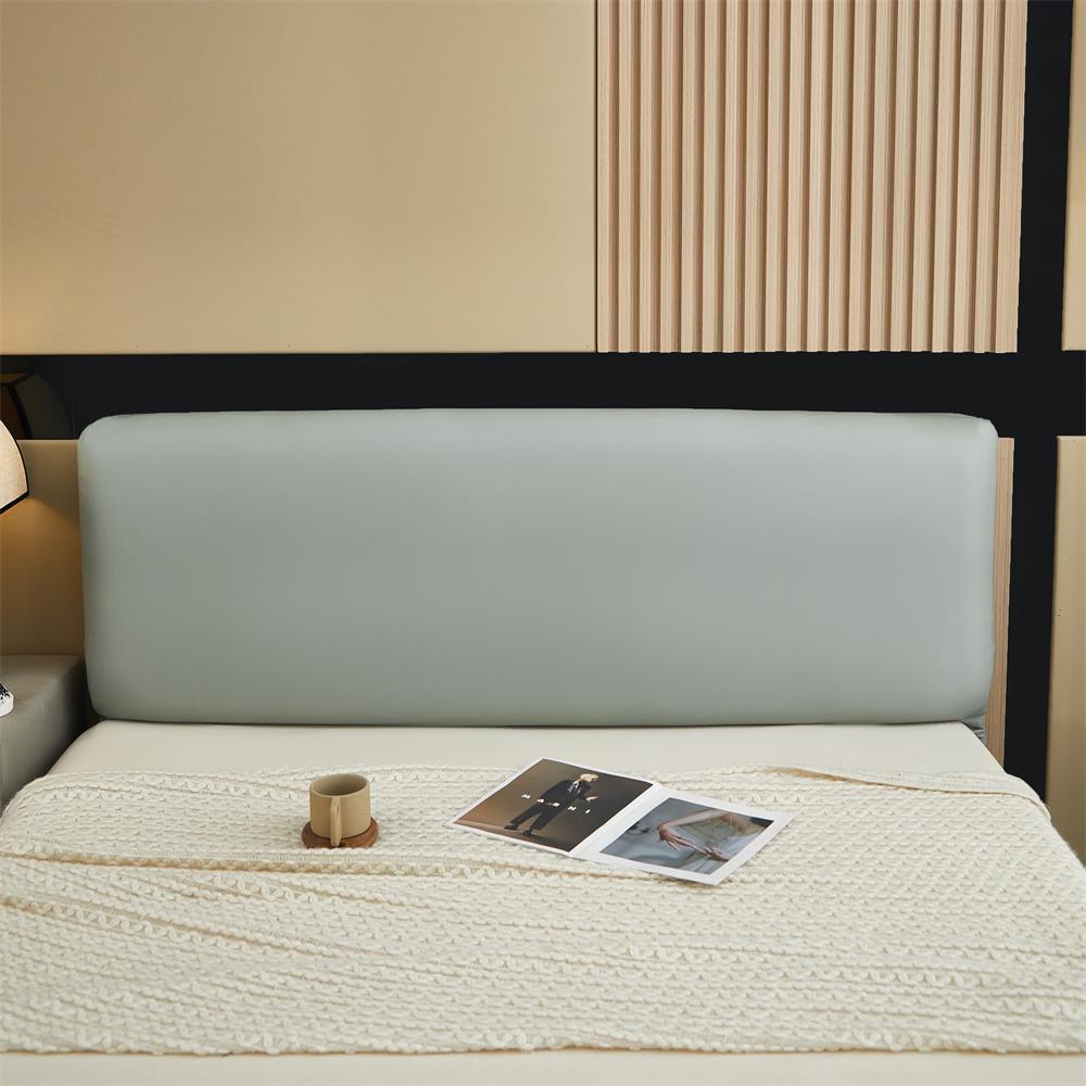 PU Leather Headboard Cover Stretch All-Inclusive Bed Headboard Slipcover Universal Dust-Proof Decorative Furniture Cover