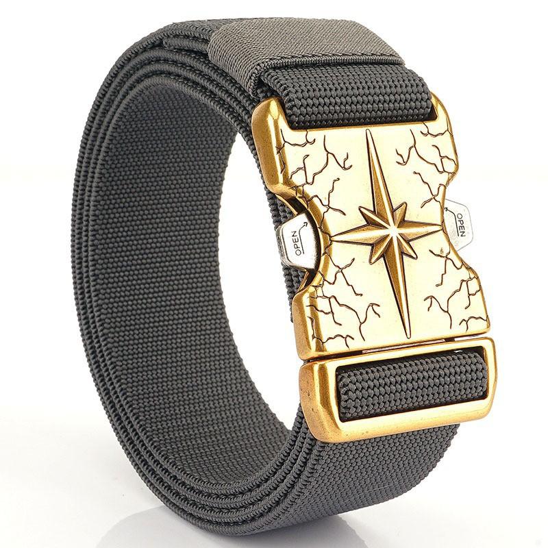 TUHSI 3.8cm Quick-release Buckle Casual Outdoor Fashion Brand Jeans Belt Canvas 125cm