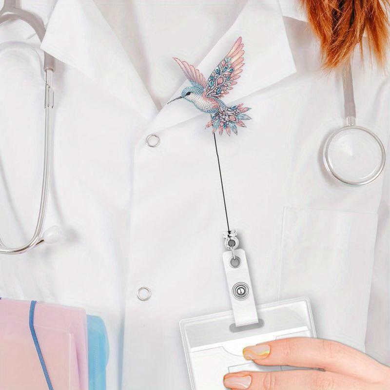 Cute Hummingbird Badge Clip - 2D Fun ID Badge Gift for Nurses, Teachers, and Office Staff.
