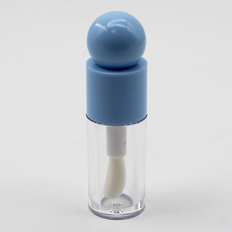 Tube de gloss à lèvres en forme de cœur, 4 ml - Flacon à rouge à lèvres sphérique transparent pour transvaser le baume à lèvres