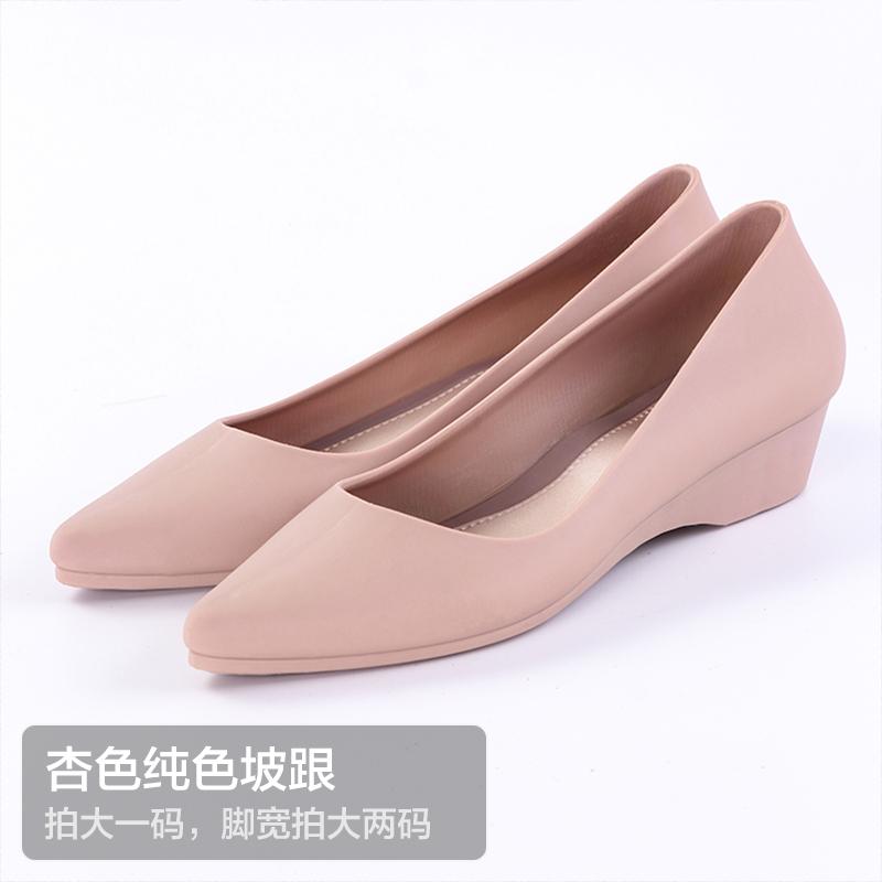 Fashion Two Ways wedges waterproof pvc ballet woman flats shallow jelly shoes women loafers chunky heels plaid candy ballerina size35-41