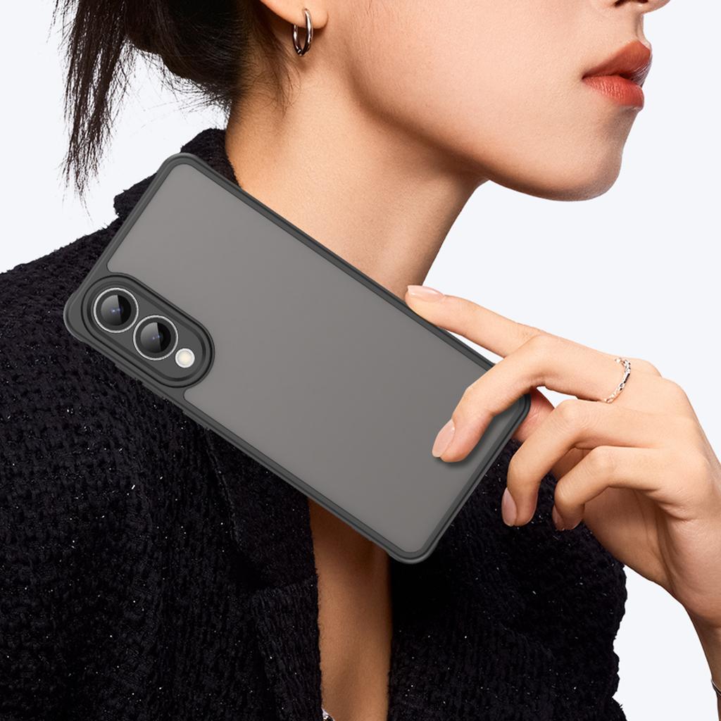 For Samsung Galaxy S25 Edge Case with Screen Film WANLONFENG FD Series Skin Touch TPU PC Phone Back Cover