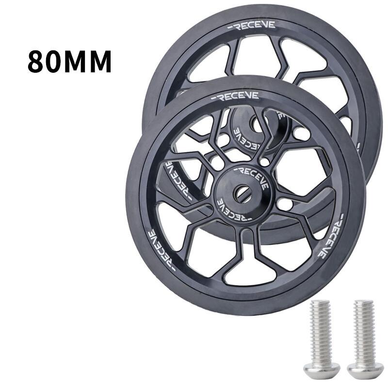 1 pair 80mm easywheel for brompton folding bike push wheel чёрный