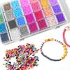 9000 Stück/Karton 28 Farben Glas Miyuki Rocailles Set Box Einzelne Gitterverpackung für DIY Schmuck Armband Herstellungs-Kit