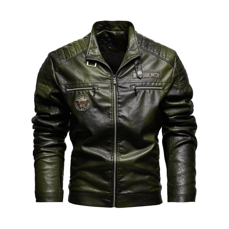 Men's Leather Jacket New Men's Pu Jacket Motorcycle Jacket Plus Velvet Leather Jacket for Men