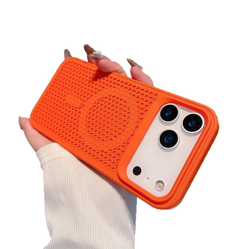 Honeycomb heat dissipation magnetic attraction is suitable for 16promax Apple 17promax mobile phone case iPhone17/16/15 breathable