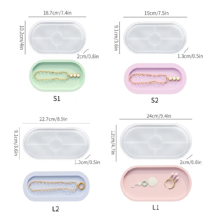 Jewelry Holder Organizers Making Silicone Mold Oval Tray Coaster Dish Plate Molds