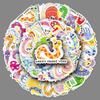 50 New Year Snake Graffiti Stickers Cartoon Hand-painted Non-infringement Decorative Mobile Phone Case Water Cup Suitcase Stickers