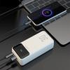 Powerbank 30000Mah Usb-A Usb-C K15Max Pd 22.5W Z Kablami Usb-C Iphone Lightning - Biały