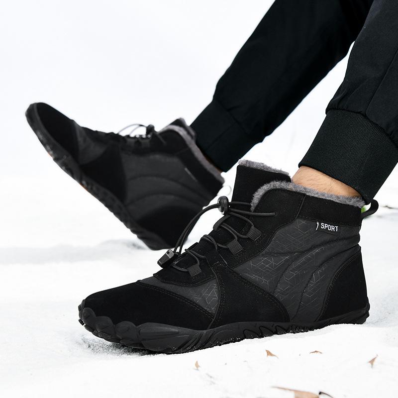 New outdoor couple high-top cotton shoes couple winter high-top anti-collision warm cotton shoes outdoor long-haired snow boots