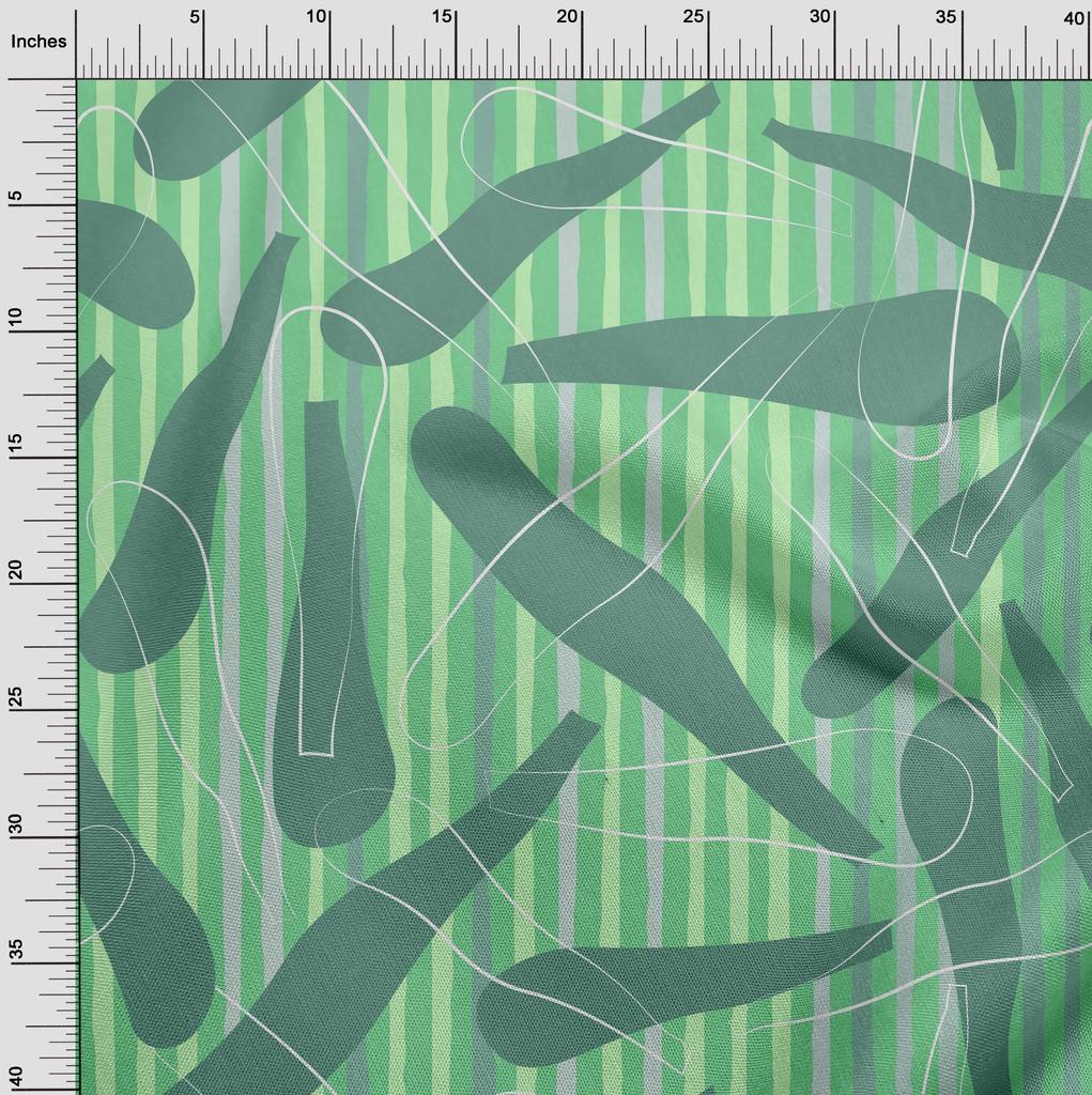 oneOone Bumbac Elastic Verde Teal Închis Material de Cusut Petale Geometrice Doodled Material Imprimat La Yard 40 Inch