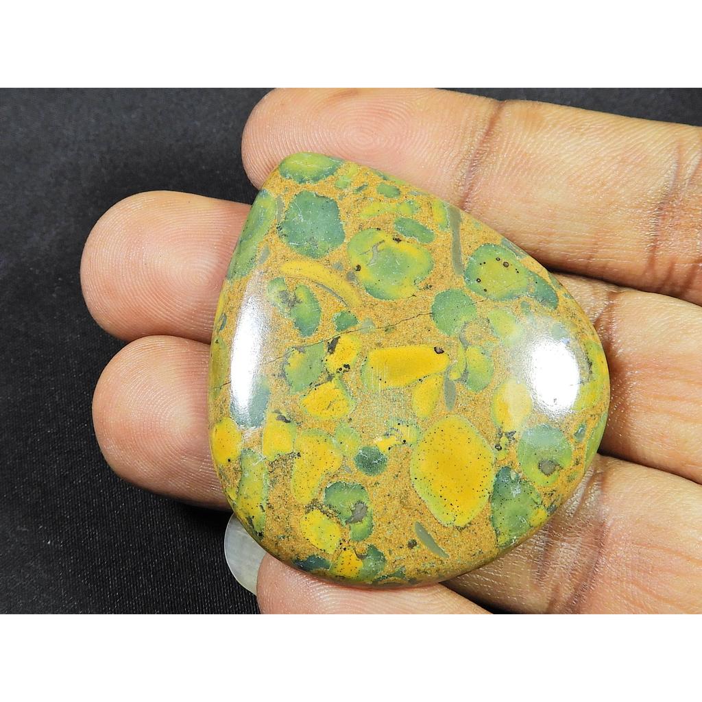 94Cts. NATURAL FRUIT JASPER HEALING  PEAR CABOCHON LOOSE STONE 40X45X06 MM SK-1051