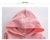 Children's Rainbow Cartoon Hooded Sweatshirt Dress with Ruffle Skirt, Pure Cotton, Long Sleeve 