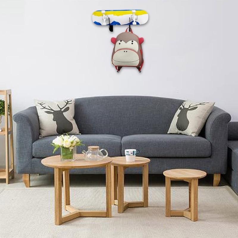 Sturdy Acrylics Skateboard Holder Wall Mounted Shelf with Accessory Hooks Portable for Home Organization Daily Use