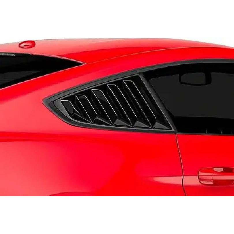 Rear Quarter Window Louvers For Ford Mustang 2015- Side Vent Shutter Cover Trim Car Accessories Carbon Fiber Look