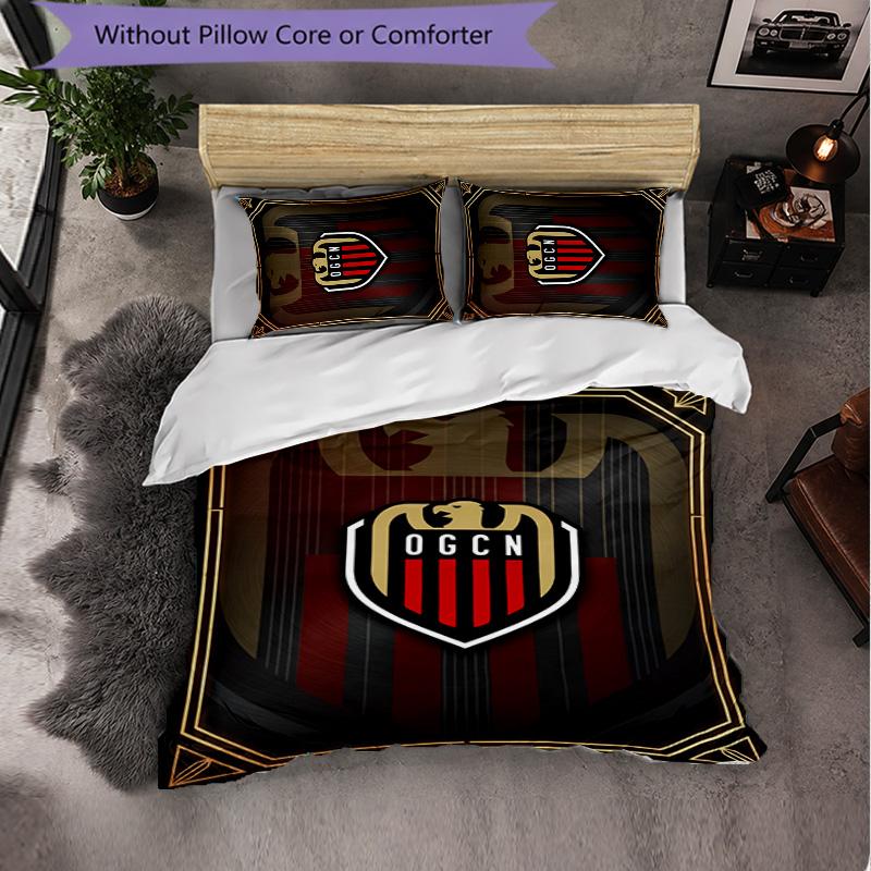 OGC Nice FC Themed Bedding 3Pcs Duvet Cover Set Decorative Bed Linen For Teen Room Home Decoration