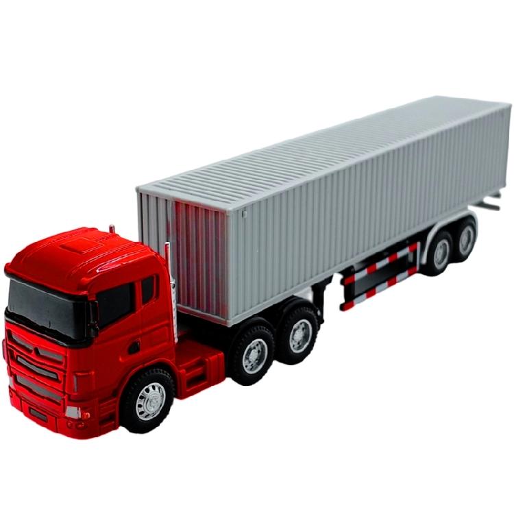 Premium Die Cast Metal Container Truck Model 20.5CM Realistic Transport Vehicle Design Collectible Home Accent Ornament