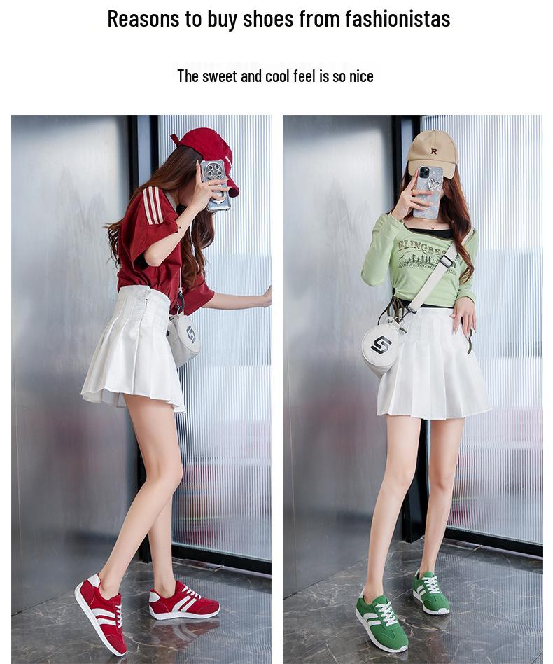 Spring/Summer 2025 Women's Forrest Gump Canvas Shoes - Green, Low-Top, Round Toe, Plus Size Available