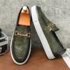 New Fashion Green Men's Formal Shoes Big Size 46 Slip-on Social Shoe Male Leather Casual Business Shoes Men Zapatos De Vestir