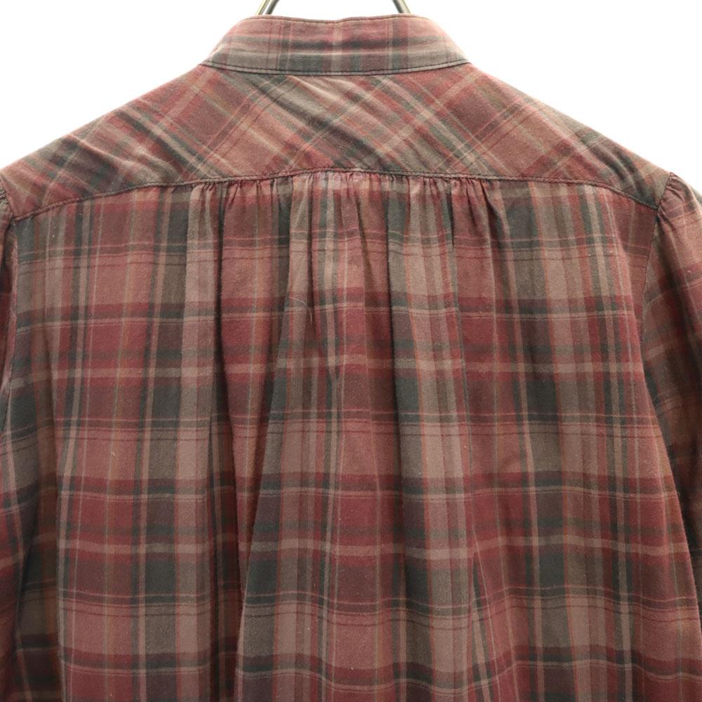 HYSTERIC Check Pattern Long sleeve pin tuck Band collar shirt F Tunic Women Used